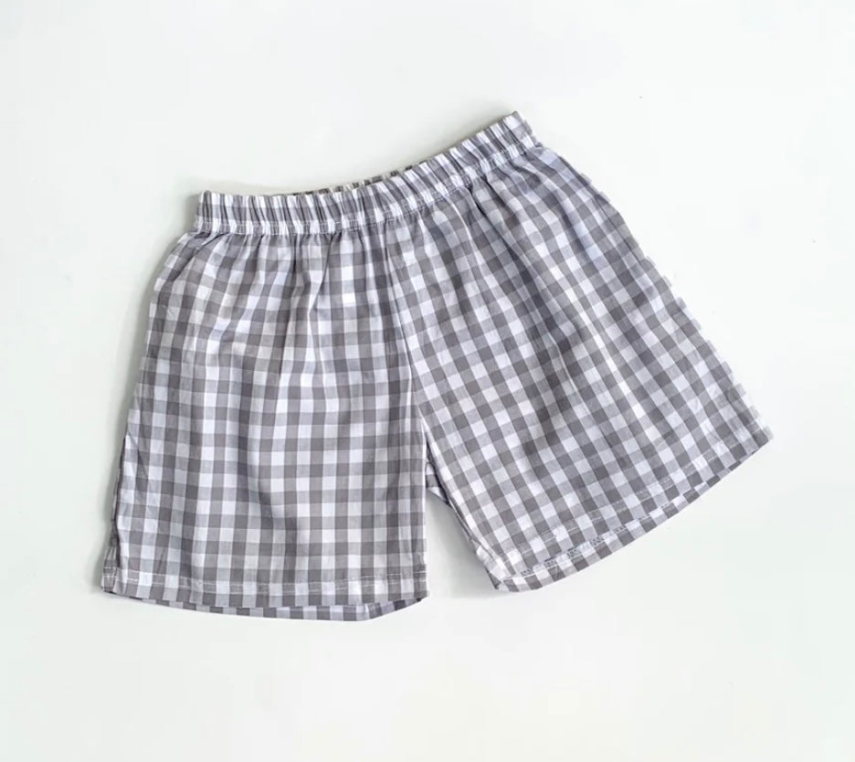 Boys Cotton Gingham Shorts