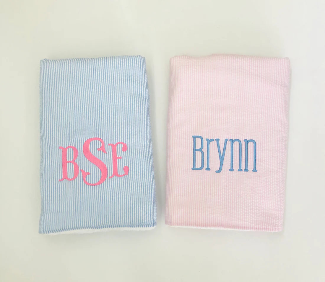 Monogrammed Seersucker Towel